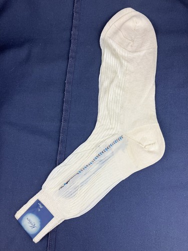 Vintage KOOLSOX 1940’s-50’s Men's white Cotton Rayon Dress Socks size 11 1/2 - Picture 6 of 8