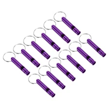 Emergency Whistle, 12pcs Safety Survival Whistle for Camping Hiking, Purple