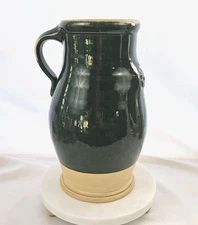 Vintage Rowe Pottery Works Cambridge Wisconsin Green Jug Crock Pitcher Vase