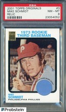2001 Topps Originals #3 Mike Schmidt Philadelphia Phillies HOF GU Jersey PSA 8