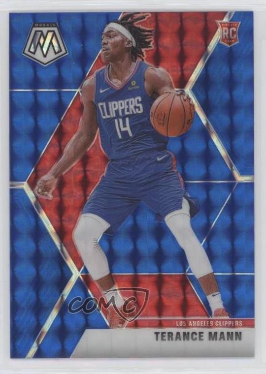 2019-20 Panini Mosaic Rookies Blue Prizm 31/99 Terance Mann #246 Rookie RC k5j