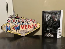 Bethesda New Vegas Sign And Ranger Figure.