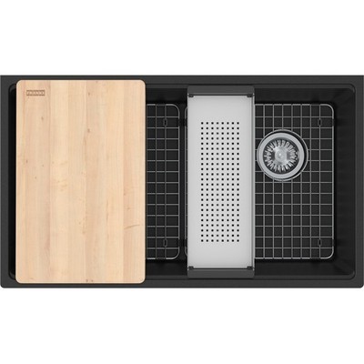 Franke Maris 33'' MAG11031OW-MBK-WKC Granite Workstation Kitchen Sink MATTE BLACK