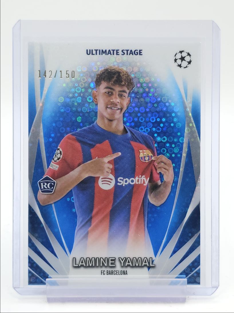 LAMINE YAMAL 2023 TOPPS UEFA ULTIMATE STAGE ROOKIE BLUE RC /150 Q0902