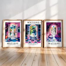 Persian Cat Set of 3 Prints – Henri Matisse Style