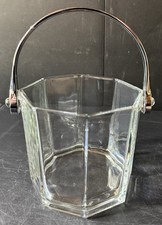 Vintage Luminarc France Octime Octagonal Clear Glass Ice Bucket Wine Cooler