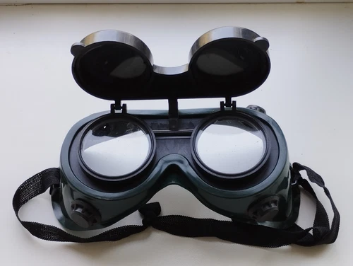 Vintage Soviet Safety Glasses Flip-up Welding Goggles Steampunk USSR Industrial