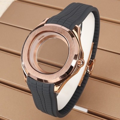 45mm Rose Gold Uhrengehäuse Armband ändern rolex Mod Saphir für Seiko NH34 35 36