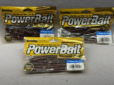 Obsolete Vintage Berkley 4'' Power Tubers, Tournament Strength (3) 8 packs