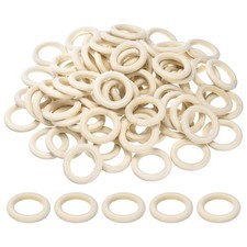 100 PCS 40mm /1.6in Natural Wooden Ring for Craft Unfinished Solid Rings