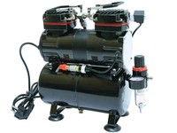 ÖLfreier Zweizylinder MINI-KOMPRESSOR Airbrush Kompressor Druckluft Leise 0-6BAR