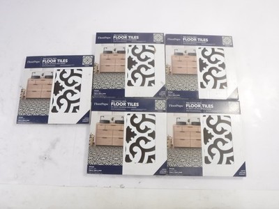5 Packs Of 10 FloorPops Black Parma Peel & Stick Floor Tiles FP3828