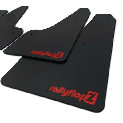 rallyflapZ | Mud Flaps to fit: VAUXHALL ASTRA J GTC VXR Black 4mm PVC Satin Red