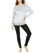 Jenni Womens Faux Fur Tunic & Leggings Pajama Set Size XS