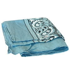 LIGHT BLUE PAISLEY COTTON BANDANA HANDKERCHIEF 21"x21"