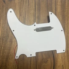 Left Handed Donner 3-ply White Telecaster Electric Guitar Loaded Pickguard Lefty