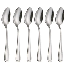 HISSF Stainless Steel Dinner & Dessert Spoons Set of 6 - 7.08" Home Kitchen