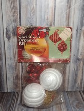 Vtg 1973 Christmas Ornament Kit Groovy Spiral Balls Sequins Beads WALCO M3457