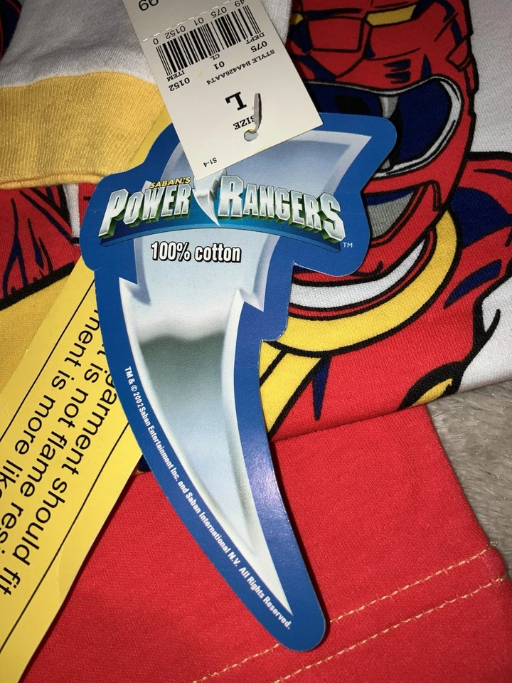 Juego de pijama vintage Power Rangers Wild Force 2 piezas 2002 Red Ranger Lion nuevo con etiquetas  Foto 3 de 3