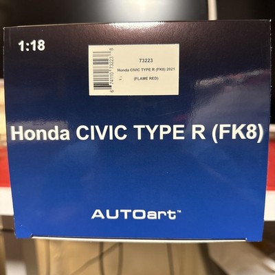2021 HONDA CIVIC TYPE R (FK8) RHD FLAME RED 1/18 MODEL CAR BY AUTOART 73223