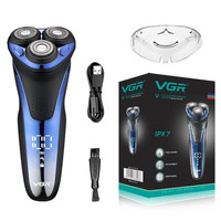 Electric Shaver Wet Dry Rotary Shaving Razor with Pop-up Trimmer Mens UK
