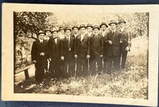 RPPC 1900’s Club" Real Photo Postcard - Well Dressed Men Suits Round Table