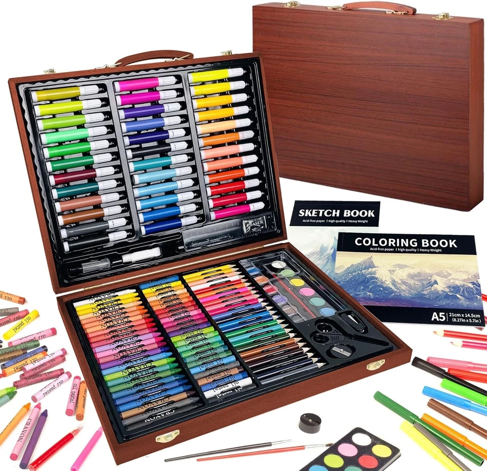 KINSPORY 150 PCS Kids Art Set, Deluxe Painting Art Box for Teens Boys Girls 4 5