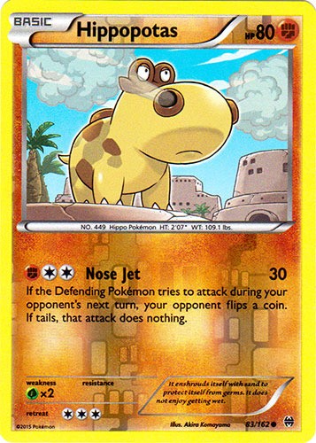 Hippopotas - 83/162 - Common - Reverse Holo NM, English Pokemon BREAKThrough