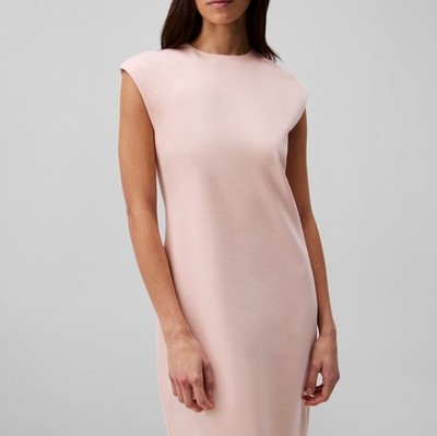 ponte knit bodycon dress calvin klein Womens Shift Round Neckline Sepia Rose Size XL NWT V-neck Lace A-line Side style Side Slit Color:Yellow/Yellow*