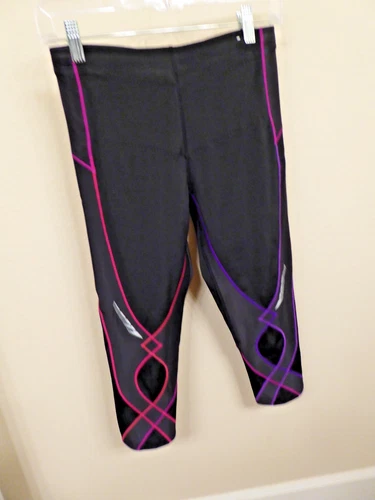 EUC CW-X Stabylix Women's LARGE Cropped Compression 3/4 Leggings 125806