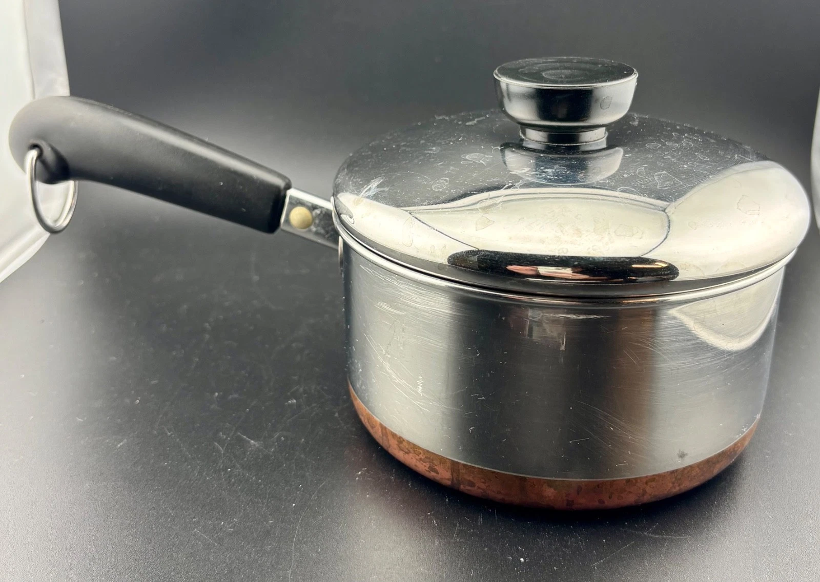 1801 Revere Ware 1 Qt Copper Bottom Sauce Pan With Lid Pre 1968