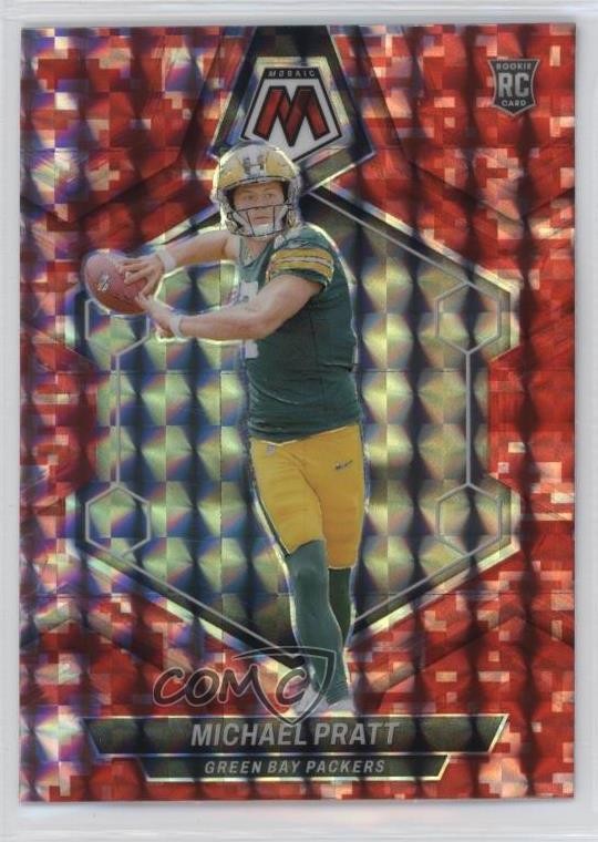 2024 Panini Mosaic Rookies Red Camo Prizm Michael Pratt #400 Rookie RC 16wc