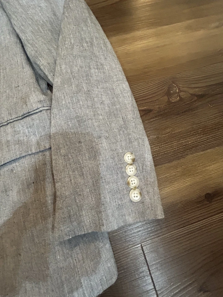 NUEVO CON ETIQUETAS J Crew Ludlow Blazer Hombre’s 40 Gris Somelos Algodón Lino Chaqueta No Estructurada Foto 4 de 4