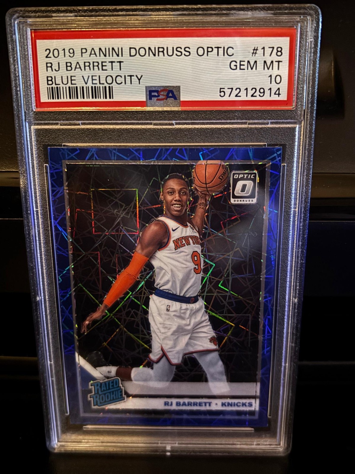 2019 Panini Donruss Optic #178 Rj Barrett Blue Velocity PSA 10