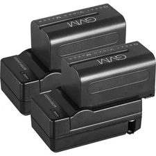 GVM NP-F750 7.2V 4400mAh Replacement Lithium-Ion Batteries with Travel Chargers,