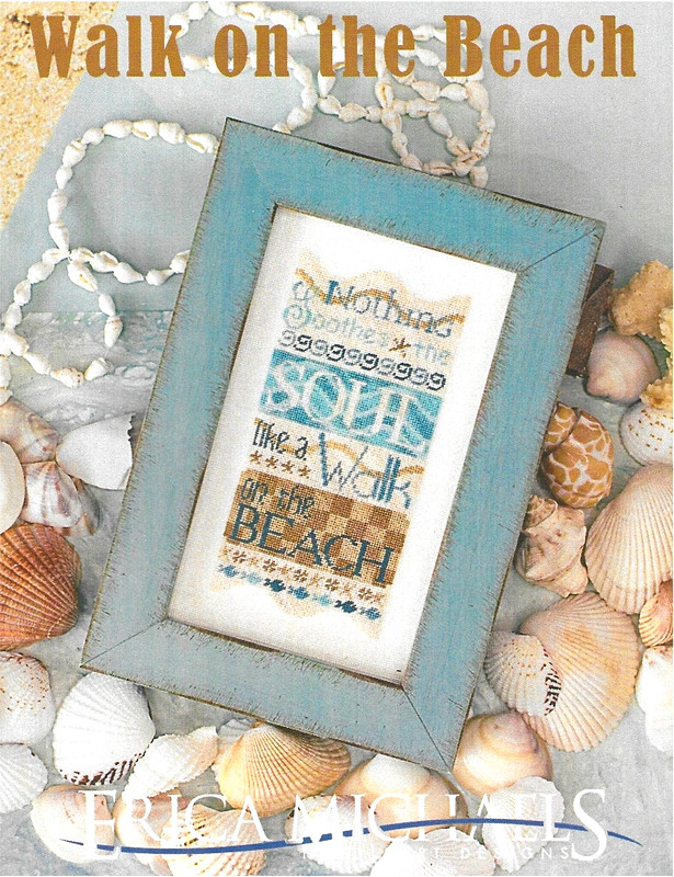 Erica Michaels WALK ON THE BEACH Cross Stitch Pattern ONLY ~  sampler