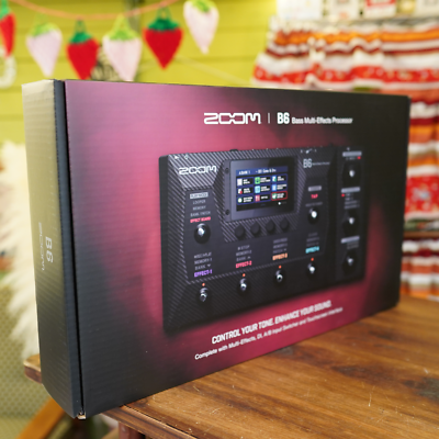Zoom B6 Bass Guitar Multi-Effects Pedal Processor Full-color LCD
