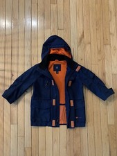 Gap Kids Navy Orange Mesh Lined Windbreaker Jacket Boys Size XS 4-5