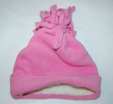 Toddler Girls Winter Hat PINK Heavy Weight Fleece WARM Sherpa Lining