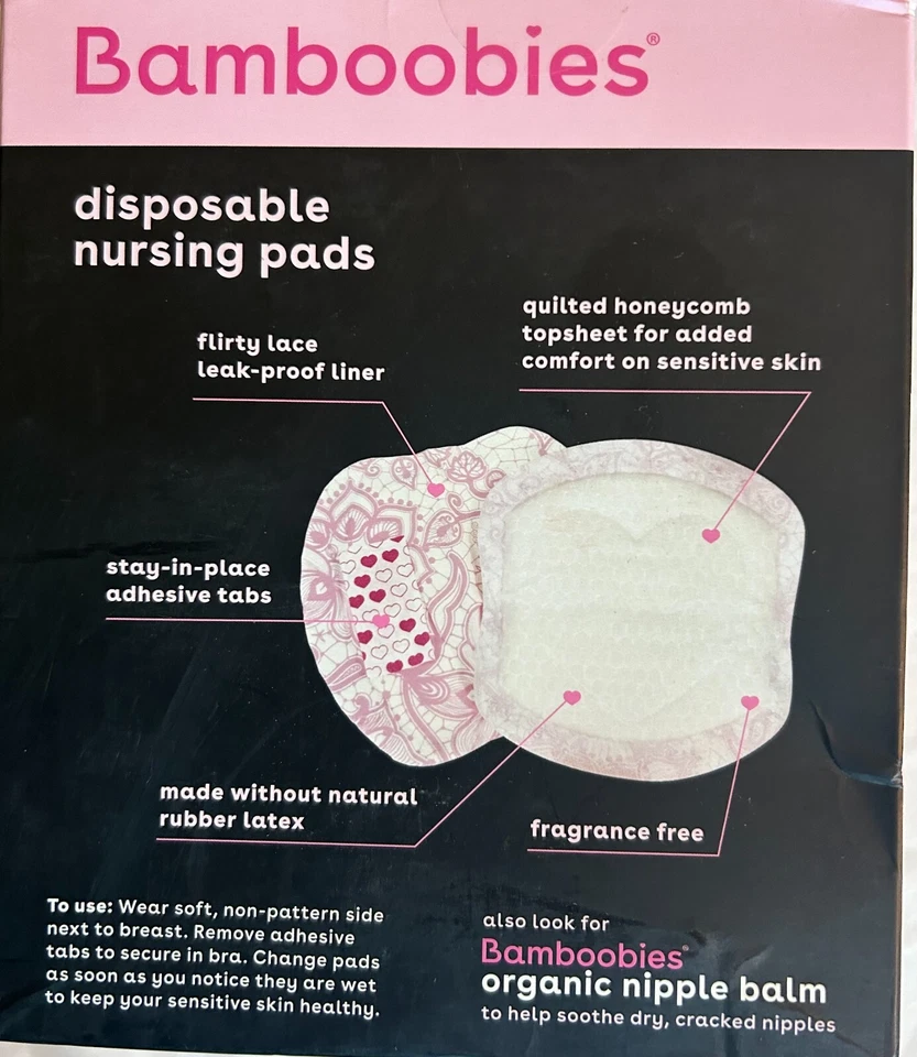 Almohadillas de lactancia desechables Bamboobies para lactancia materna y sensibles 60 ct Foto 2 de 3