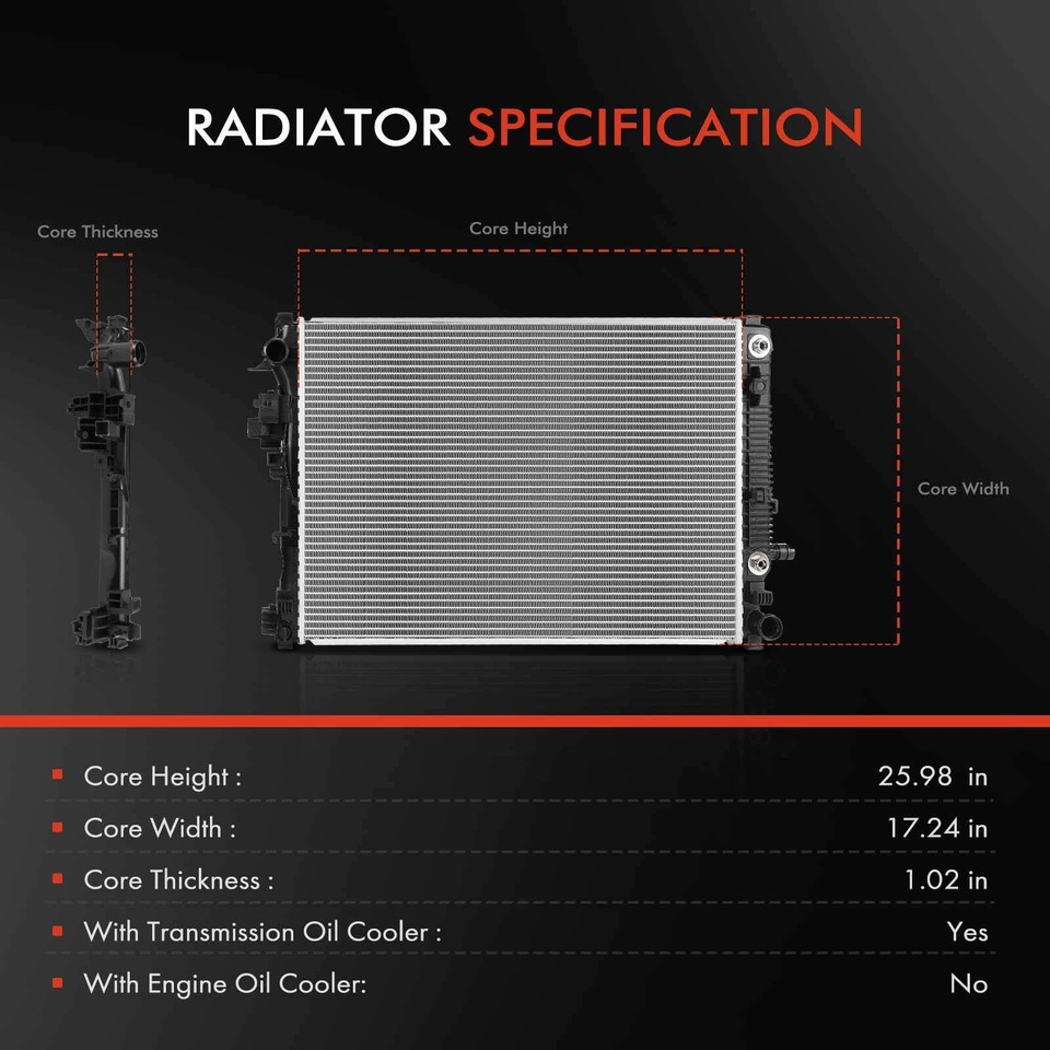 Malibu Radiator Radiator with Trans Oil Cooler for Chevrolet Malibu 2019-2025 1.5L ...
