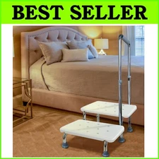 Rust-Resistant 2-Step Stool with Comfy Handgrip - Sturdy Indoor/Outdoor Solution