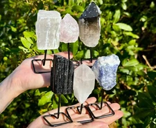 Gemstones On Metal Stands - Choose Crystal Type (Free Standing Mini Pins)
