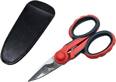 5 1/2'' Electricians Scissors, Stainless Steel Sharp Blades and Soft Rubber Grip,