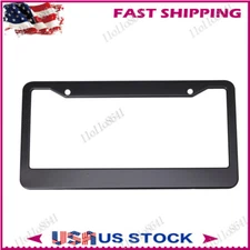 License Plate Cover-Black Stainless License Plate Frame Tag Holder Universal Car