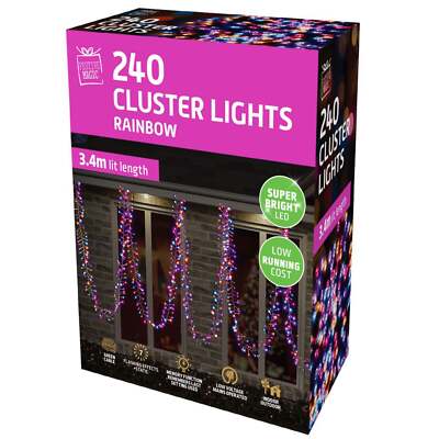 Festive Magic 240 LED Rainbow Cluster Christmas Lights | eBay UK
