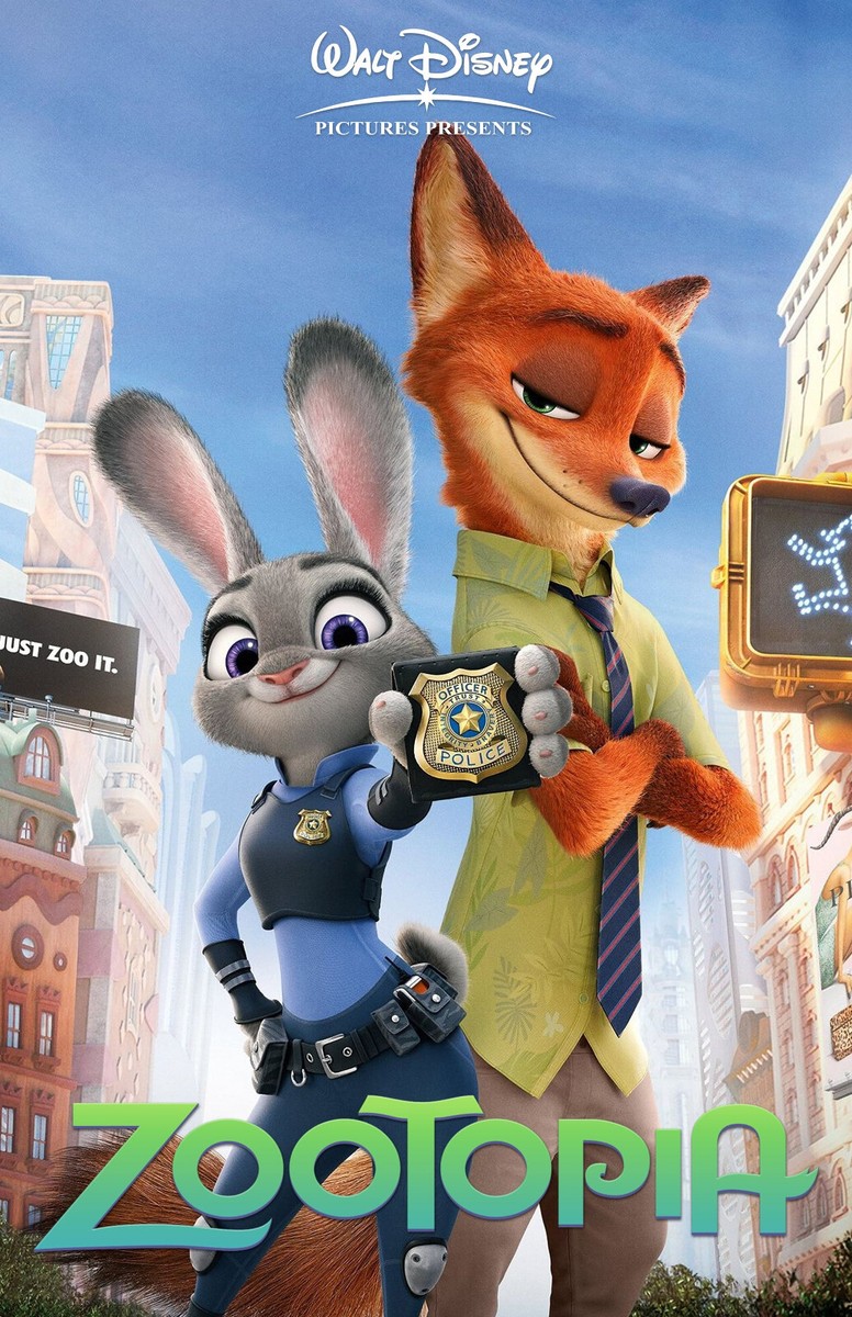 AA6051 Zootopia Disney Film By Byron Howard 2016 Duo Movie Poster