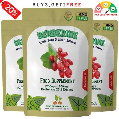 SBM Berberine Extract 17,500mg Capsules-Heart Health,Weight Loss, Blood Sugar Health