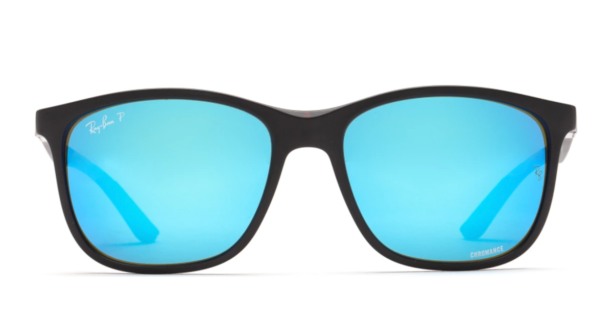 New Ray-Ban RB 4330-CH 601-S/A1 56-17 Blue Mirror Polarized