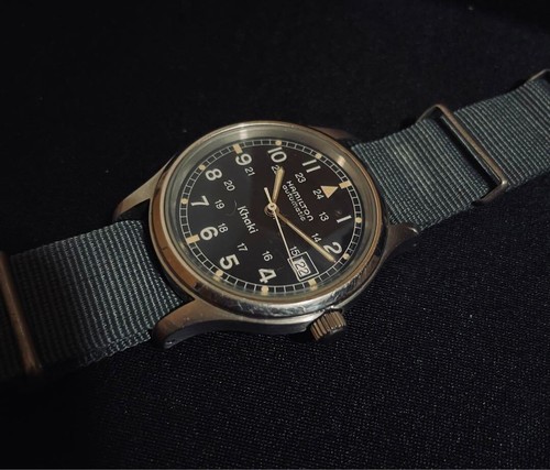 Montre automatique pour homme Hamilton Khaki Field 9721B cadran noir jour de JP - Photo 4/9